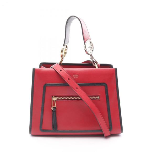 Fendi RUNAWAY small leather handbag for women, red and black, 8BH344 - Picture 1 of 13